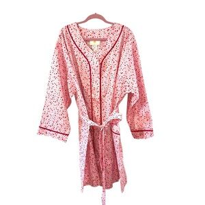 Stan Herman Pink Floral Print Women's Robe Size 3X NWT